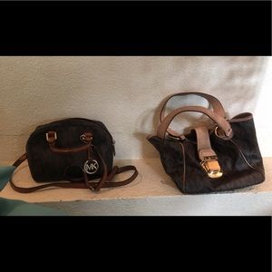 2 Michael Kors Handbags - 1 Satchel 1 Handbag